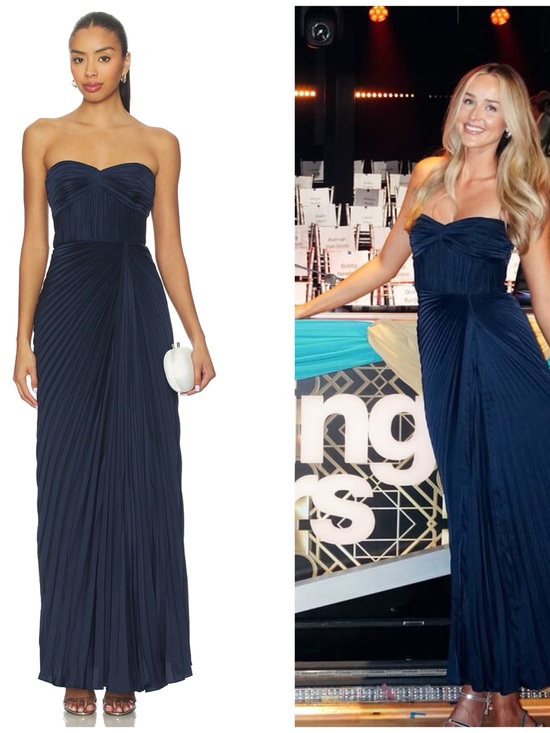 AMUR Dresses & Skirts - NWT AMUR Joyceanne Sweetheart Gown Strapless Pleated Gown in Deep Indigo Size 6